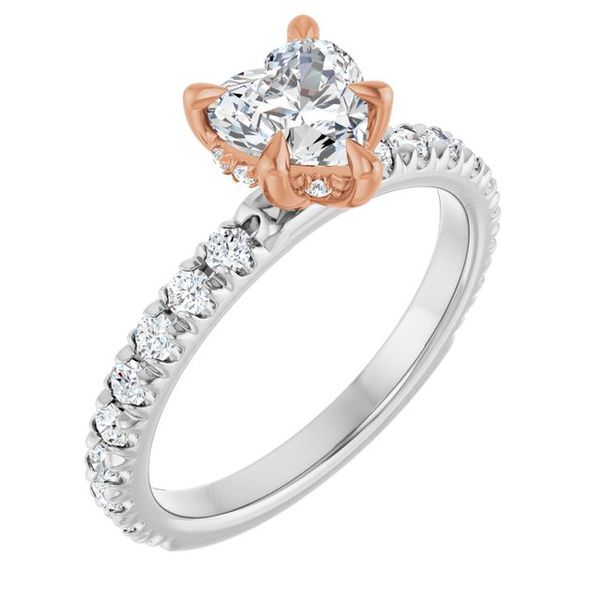 Claw-Prong Hidden Halo-Style Engagement Ring