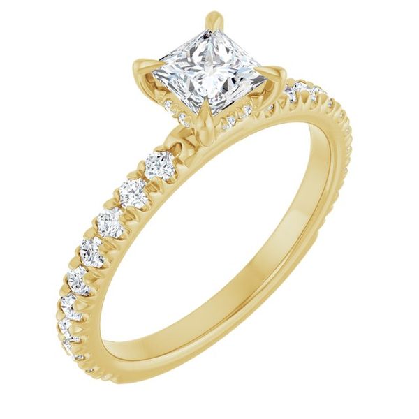 Claw-Prong Hidden Halo-Style Engagement Ring