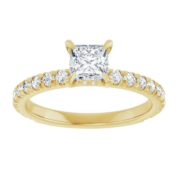 Claw-Prong Hidden Halo-Style Engagement Ring Image 3 Northwood Jewelers Northwood, OH