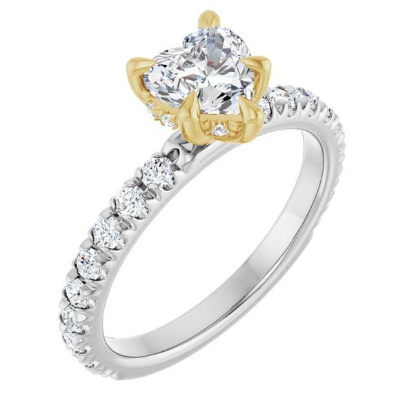 Claw-Prong Hidden Halo-Style Engagement Ring