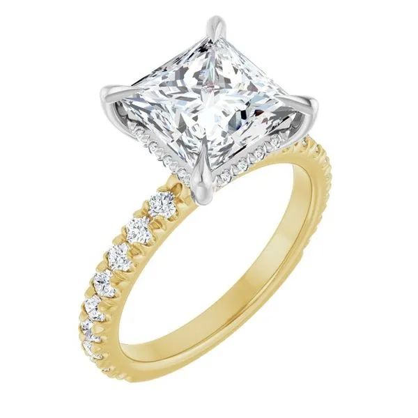 Claw-Prong Hidden Halo-Style Engagement Ring J. West Jewelers Round Rock, TX