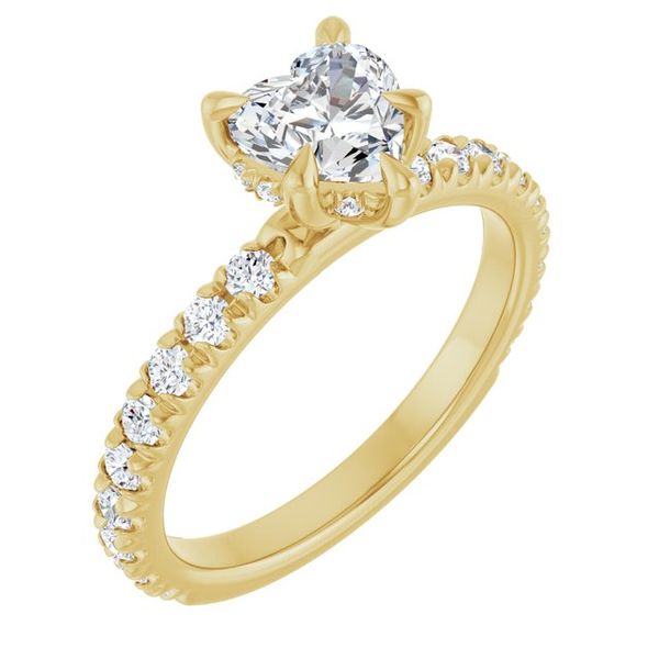 Claw-Prong Hidden Halo-Style Engagement Ring