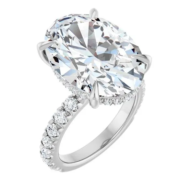 Claw-Prong Hidden Halo-Style Engagement Ring