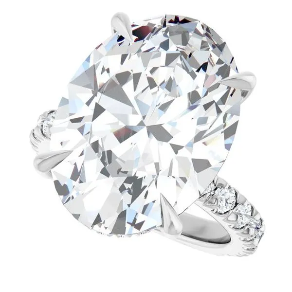 Claw-Prong Hidden Halo-Style Engagement Ring Image 5 Hudson Valley Goldsmith New Paltz, NY