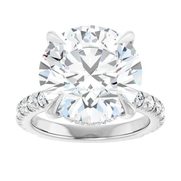 Claw-Prong Hidden Halo-Style Engagement Ring Image 3 Natale Jewelers Sewell, NJ