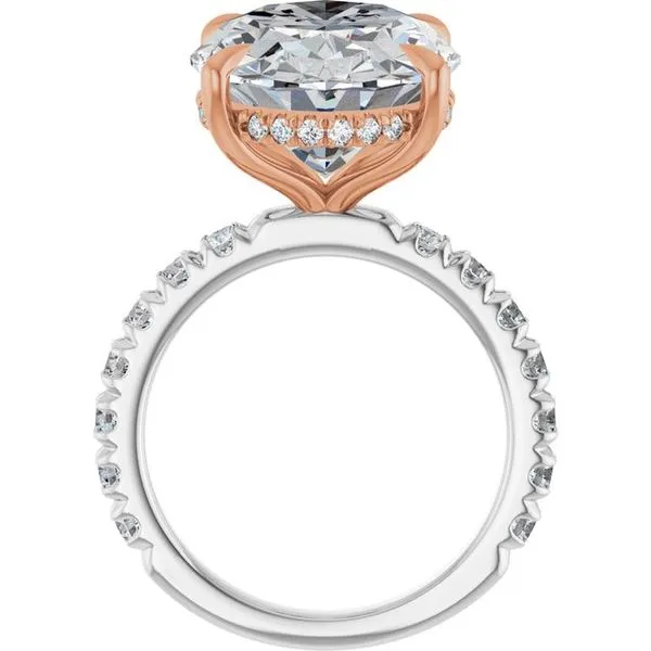 Claw-Prong Hidden Halo-Style Engagement Ring Image 2 Hudson Valley Goldsmith New Paltz, NY