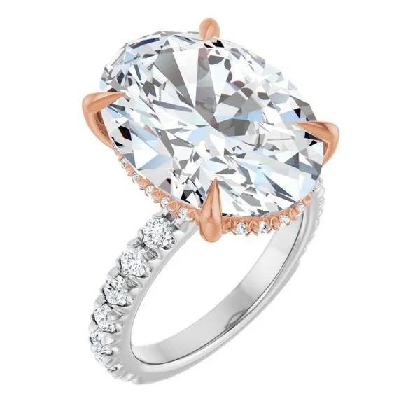 Claw-Prong Hidden Halo-Style Engagement Ring