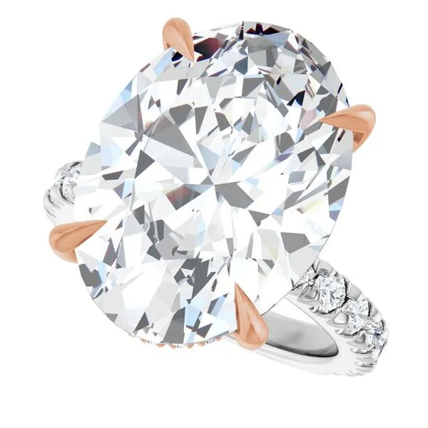 Claw-Prong Hidden Halo-Style Engagement Ring Image 5 Hudson Valley Goldsmith New Paltz, NY