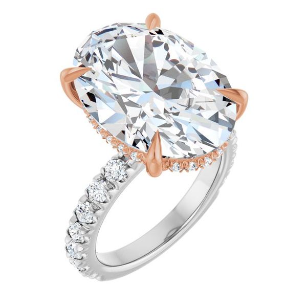 Claw-Prong Hidden Halo-Style Engagement Ring