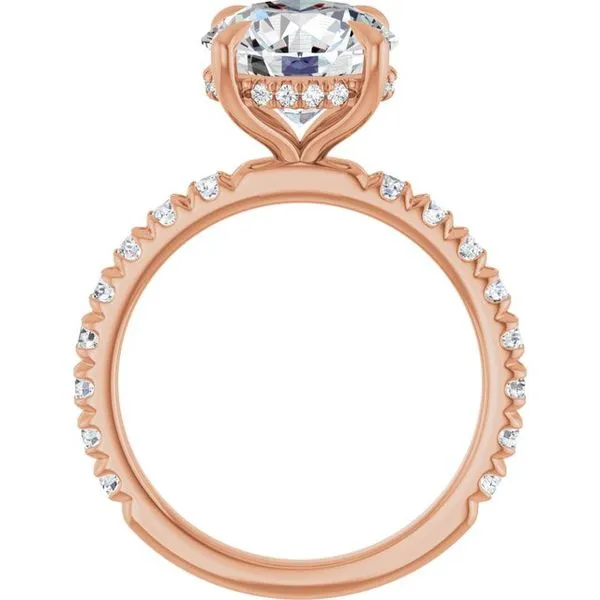 Claw-Prong Hidden Halo-Style Engagement Ring Image 2 Hudson Valley Goldsmith New Paltz, NY