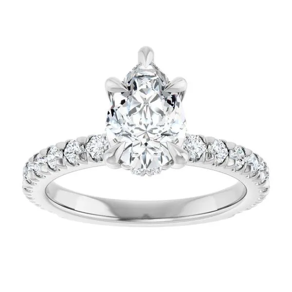 Claw-Prong Hidden Halo-Style Engagement Ring Image 3 Don's Jewelry & Design Washington, IA