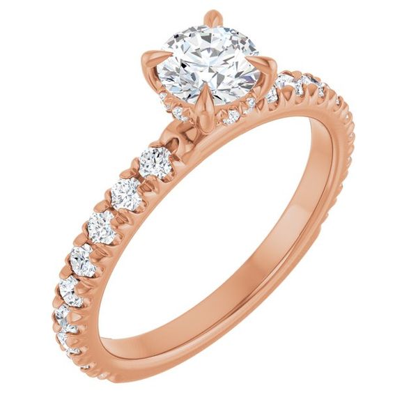 Claw-Prong Hidden Halo-Style Engagement Ring