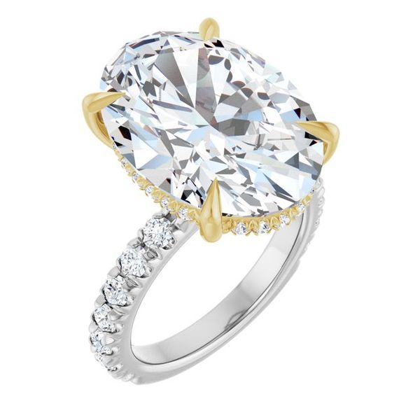 Claw-Prong Hidden Halo-Style Engagement Ring