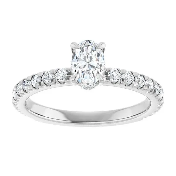 Claw-Prong Hidden Halo-Style Engagement Ring Image 3 JF Jones Jewelers Rochester, NY