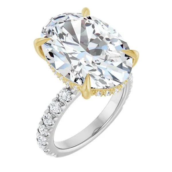 Claw-Prong Hidden Halo-Style Engagement Ring