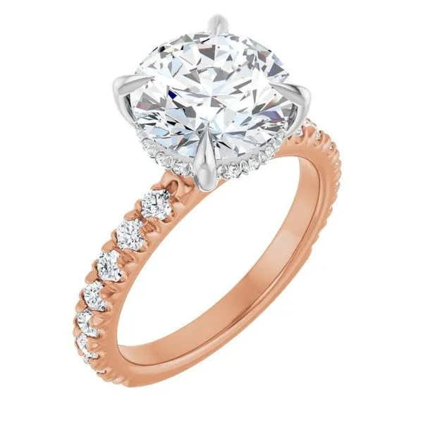 Claw-Prong Hidden Halo-Style Engagement Ring Arezzo Jewelers Elmwood Park, IL