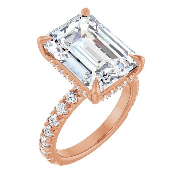 Claw-Prong Hidden Halo-Style Engagement Ring