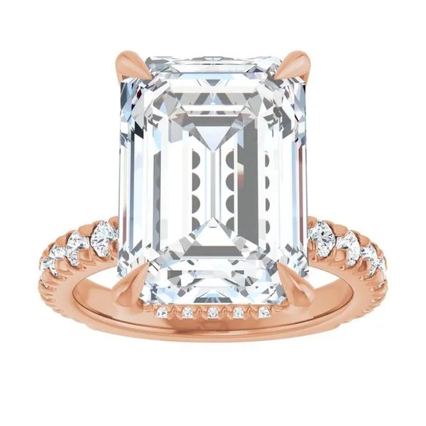 Claw-Prong Hidden Halo-Style Engagement Ring Image 3 Northwood Jewelers Northwood, OH