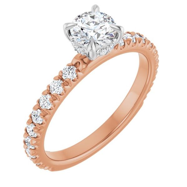 Claw-Prong Hidden Halo-Style Engagement Ring