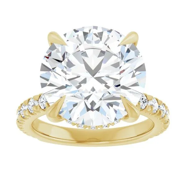 Claw-Prong Hidden Halo-Style Engagement Ring Image 3 J. West Jewelers Round Rock, TX