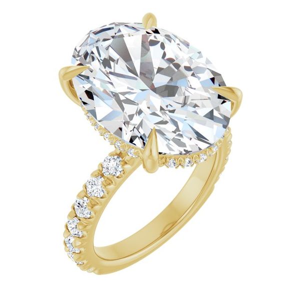 Claw-Prong Hidden Halo-Style Engagement Ring