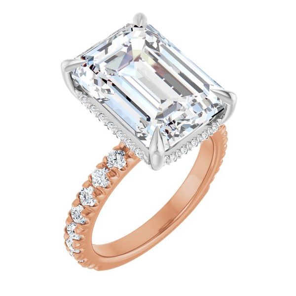 Claw-Prong Hidden Halo-Style Engagement Ring