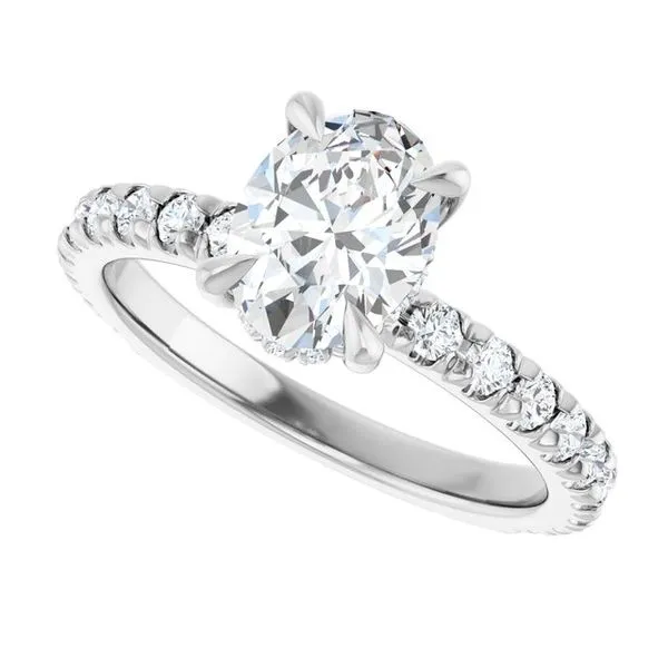 Claw-Prong Hidden Halo-Style Engagement Ring Image 5 Don's Jewelry & Design Washington, IA