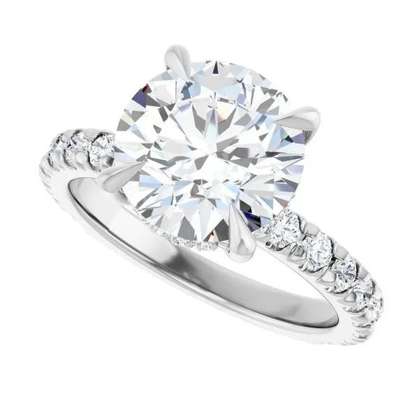 Claw-Prong Hidden Halo-Style Engagement Ring Image 5 Natale Jewelers Sewell, NJ