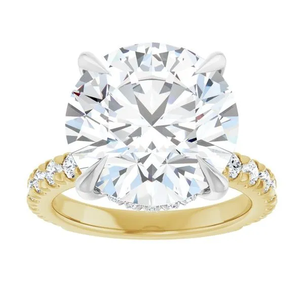 Claw-Prong Hidden Halo-Style Engagement Ring Image 3 Hudson Valley Goldsmith New Paltz, NY