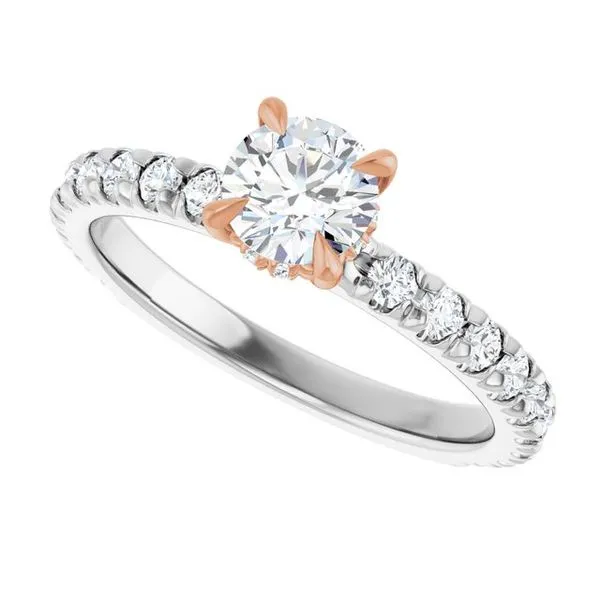 Claw-Prong Hidden Halo-Style Engagement Ring Image 5 Hudson Valley Goldsmith New Paltz, NY