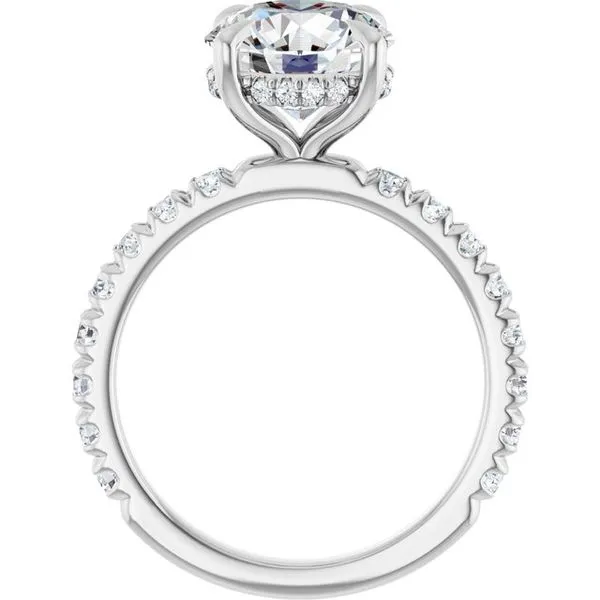 Claw-Prong Hidden Halo-Style Engagement Ring Image 2 Hudson Valley Goldsmith New Paltz, NY