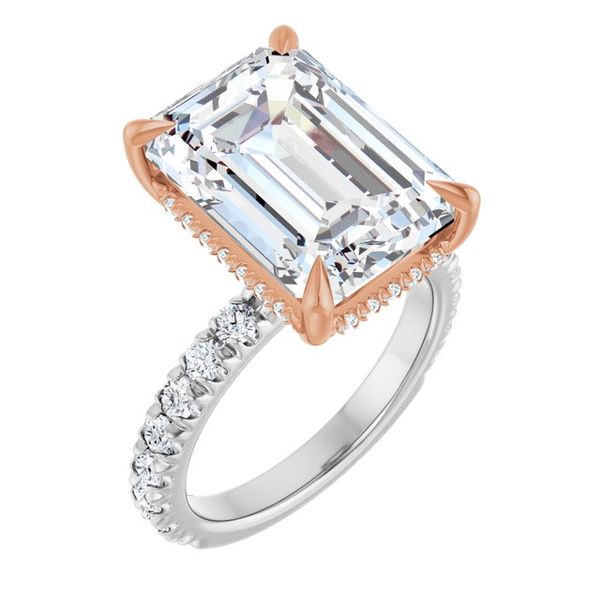 Claw-Prong Hidden Halo-Style Engagement Ring