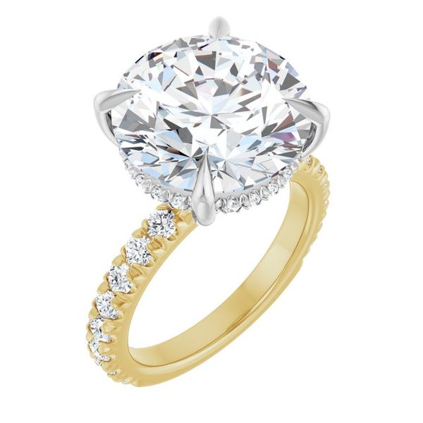 Claw-Prong Hidden Halo-Style Engagement Ring