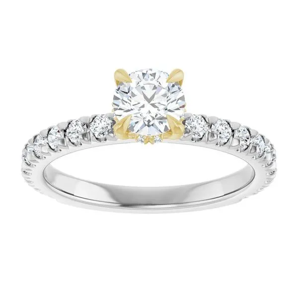 Claw-Prong Hidden Halo-Style Engagement Ring Image 3 Michael Szwed Jewelers Longmeadow, MA