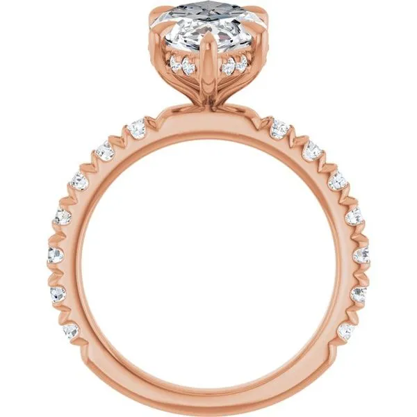 Claw-Prong Hidden Halo-Style Engagement Ring Image 2 Don's Jewelry & Design Washington, IA