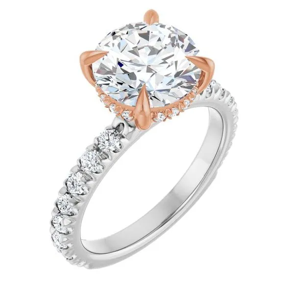 Claw-Prong Hidden Halo-Style Engagement Ring The Jewelry Source El Segundo, CA