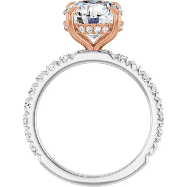 Claw-Prong Hidden Halo-Style Engagement Ring Image 2 Ask Design Jewelers Olean, NY