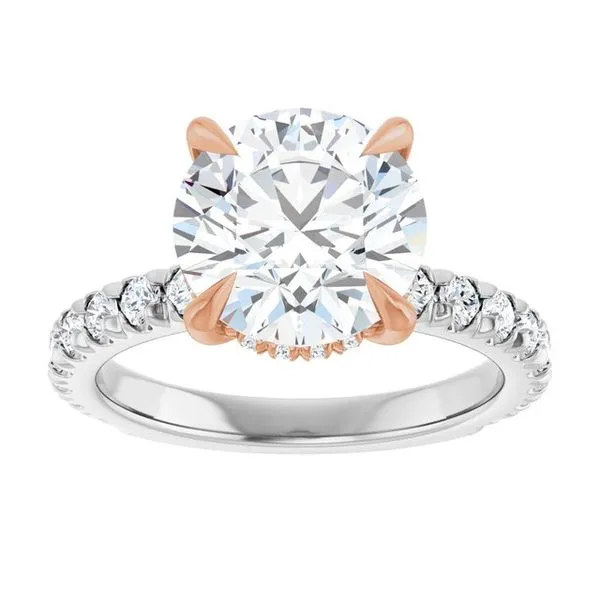 Claw-Prong Hidden Halo-Style Engagement Ring Image 3 JF Jones Jewelers Rochester, NY