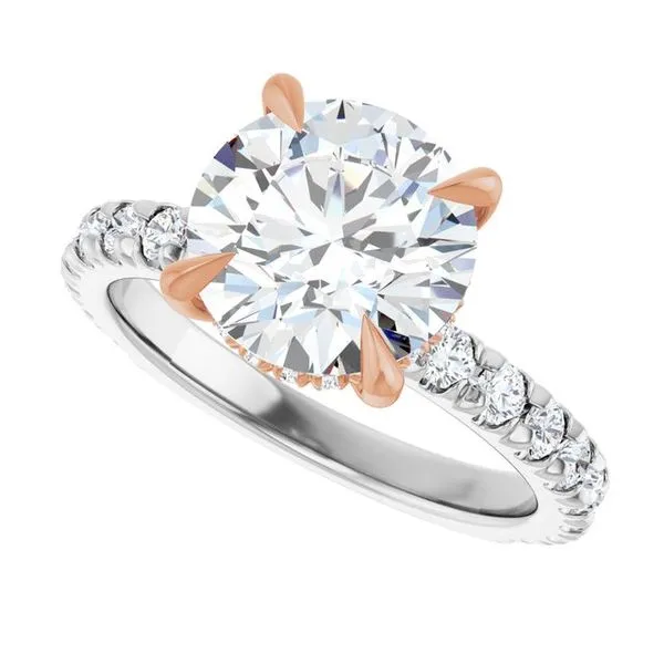 Claw-Prong Hidden Halo-Style Engagement Ring Image 5 Don's Jewelry & Design Washington, IA