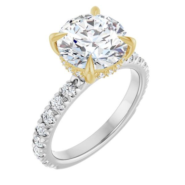 Claw-Prong Hidden Halo-Style Engagement Ring