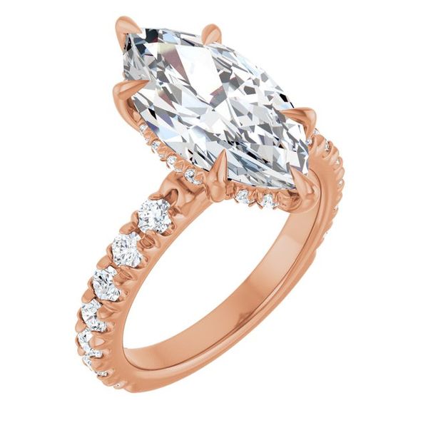 Claw-Prong Hidden Halo-Style Engagement Ring