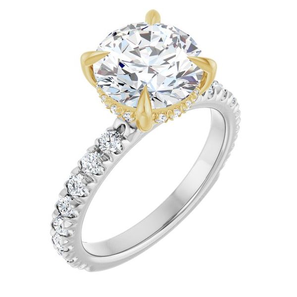 Claw-Prong Hidden Halo-Style Engagement Ring