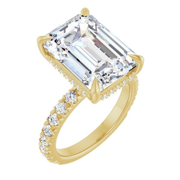 Claw-Prong Hidden Halo-Style Engagement Ring