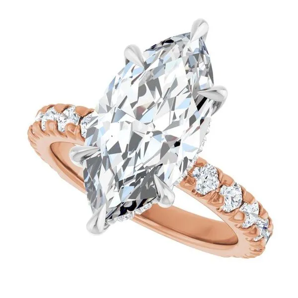 Claw-Prong Hidden Halo-Style Engagement Ring Image 5 Hudson Valley Goldsmith New Paltz, NY