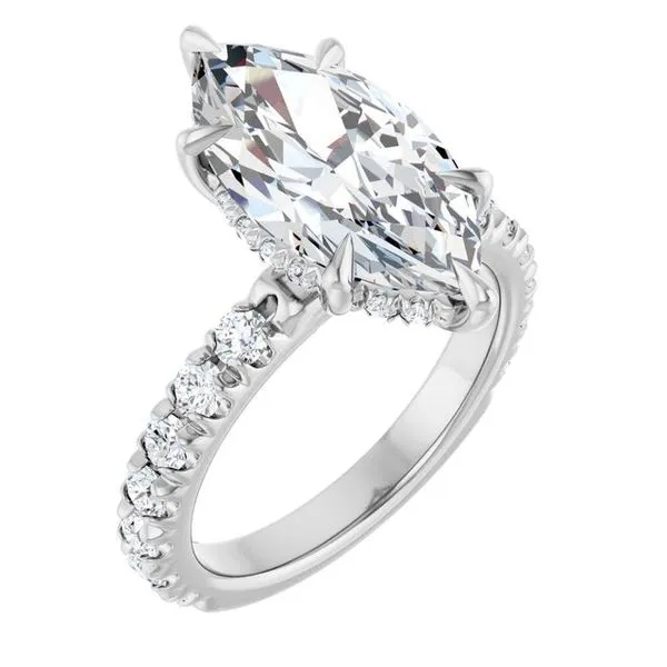 Claw-Prong Hidden Halo-Style Engagement Ring Arezzo Jewelers Elmwood Park, IL