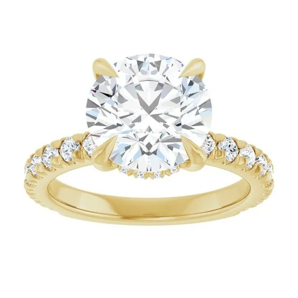Claw-Prong Hidden Halo-Style Engagement Ring Image 3 The Jewelry Source El Segundo, CA