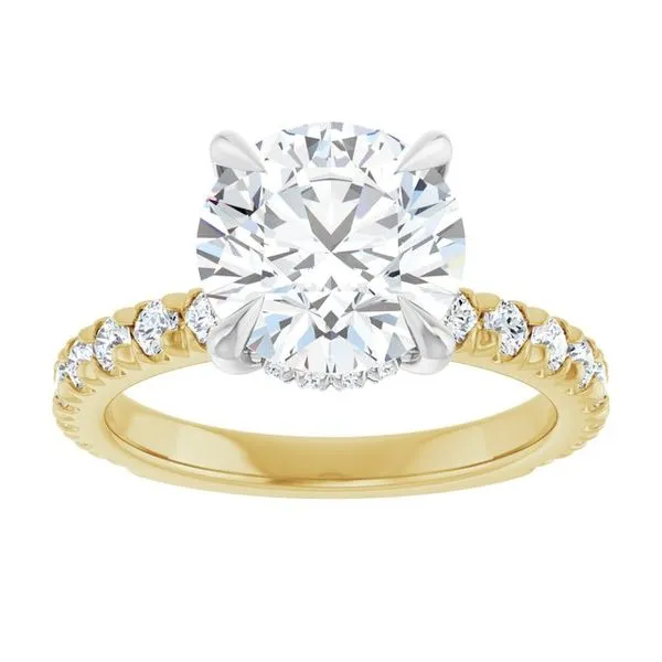 Claw-Prong Hidden Halo-Style Engagement Ring Image 3 J. West Jewelers Round Rock, TX