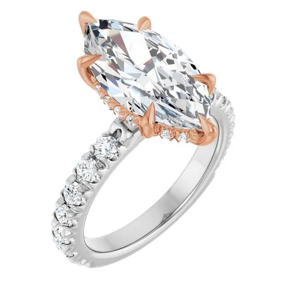 Claw-Prong Hidden Halo-Style Engagement Ring