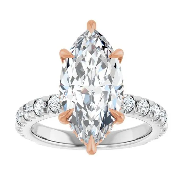 Claw-Prong Hidden Halo-Style Engagement Ring Image 3 JF Jones Jewelers Rochester, NY