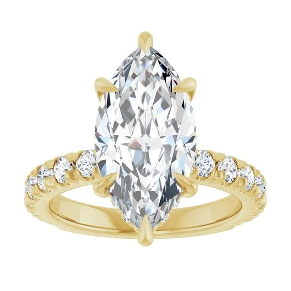 Claw-Prong Hidden Halo-Style Engagement Ring Image 3 J. West Jewelers Round Rock, TX